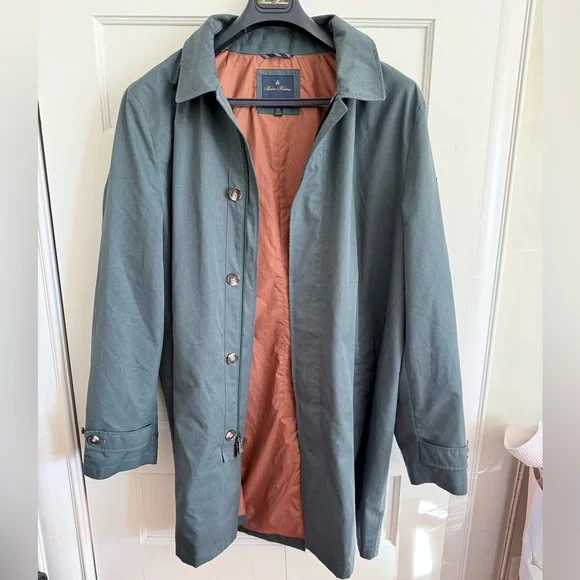 Brooks Brothers Teal Trench Coat - Picture 1 of 10